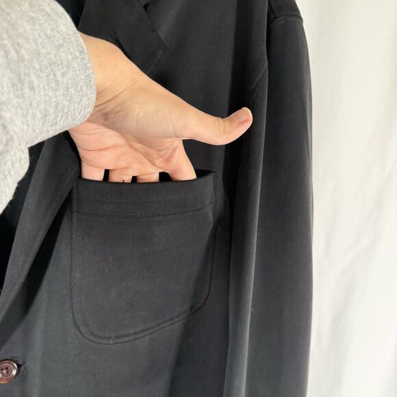 Tommy Bahama Silk Jacket Men's XL Black Button Front Long Sleeve Inner Pocket - Picture 5 of 16